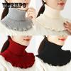 Monochrome Knit Fake Collar Neck Gaiter Retro Simple Elastic Infinity Scarf Autumn Winter Coldproof Neck Protection Neck Cover