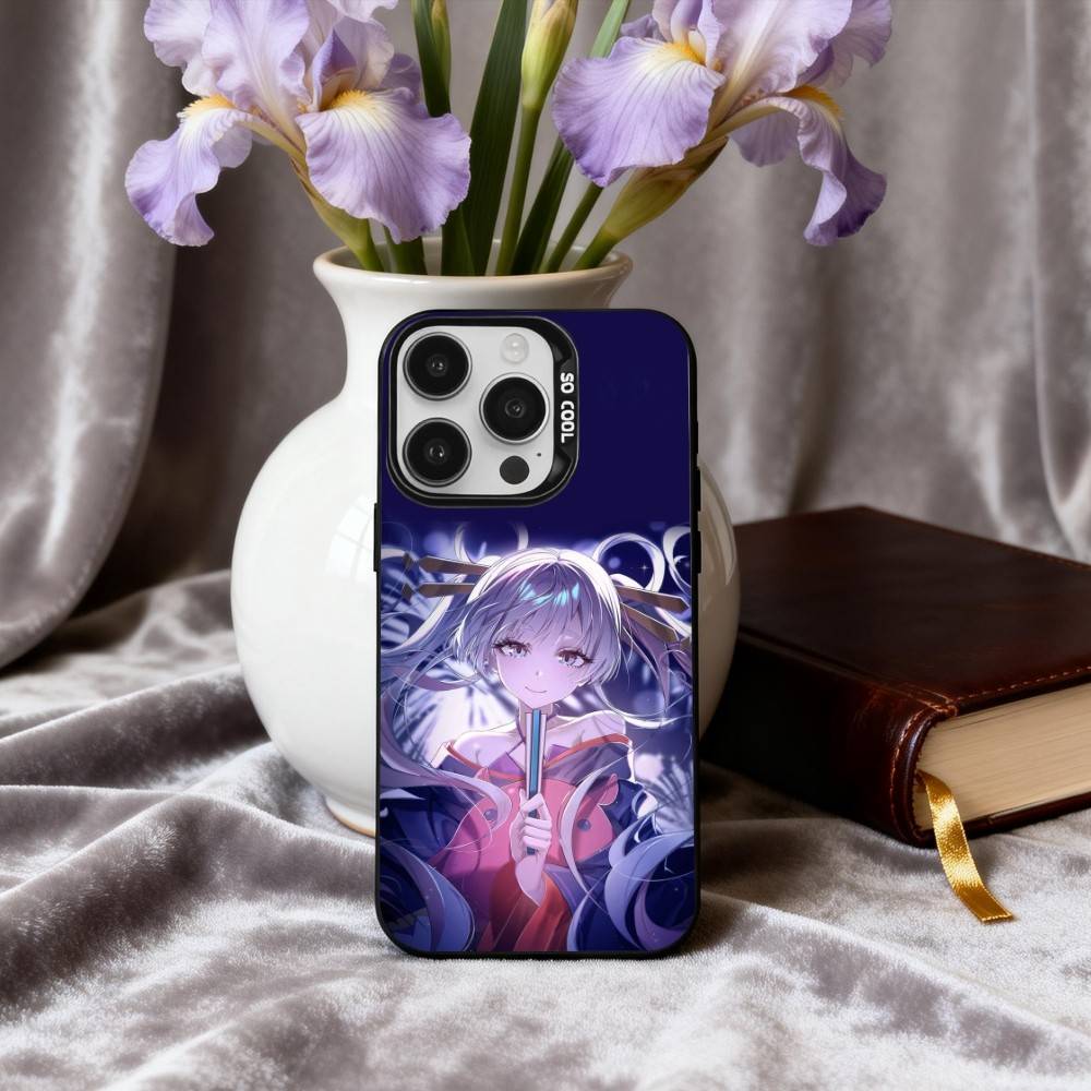 P-Принцесса K-Кагуя - Милый чехол для телефона для iPhone17,16,15,14,13,12,11 Plus,Pro Max Черный Конфетный Посеребренный Чехол