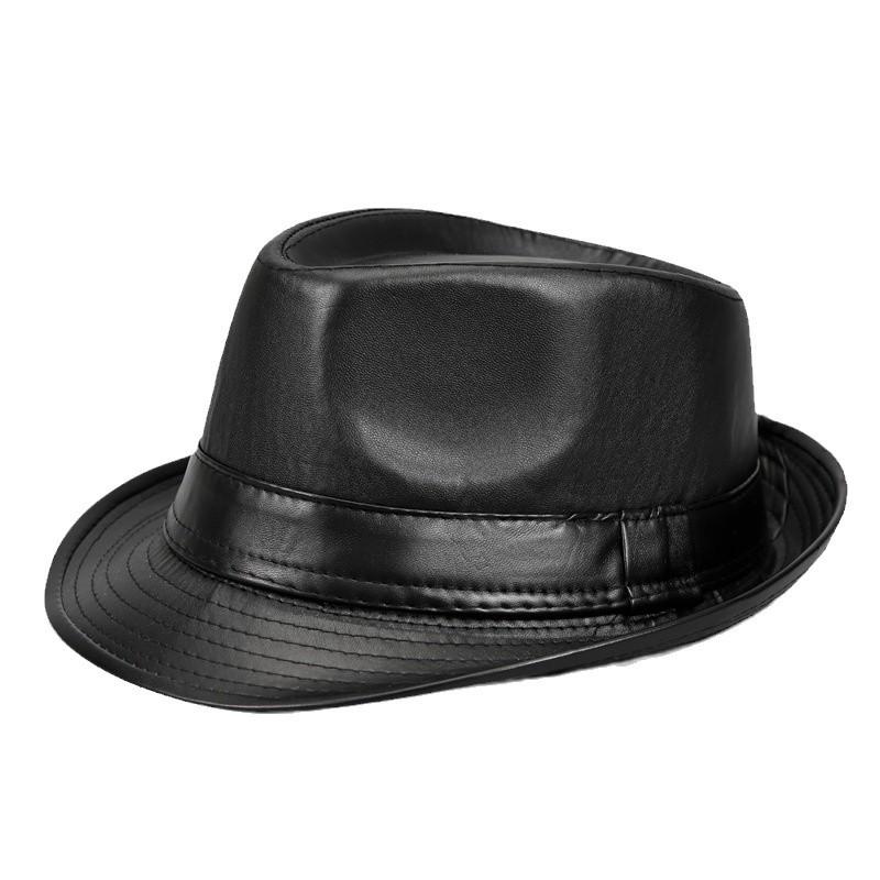 Top Hat Men'S Middle-Aged And Elderly Hat Men'S Winter British Jazz Hat Autumn And Winter Gentleman'S Hat Casual Elderly Dad Leather Hat