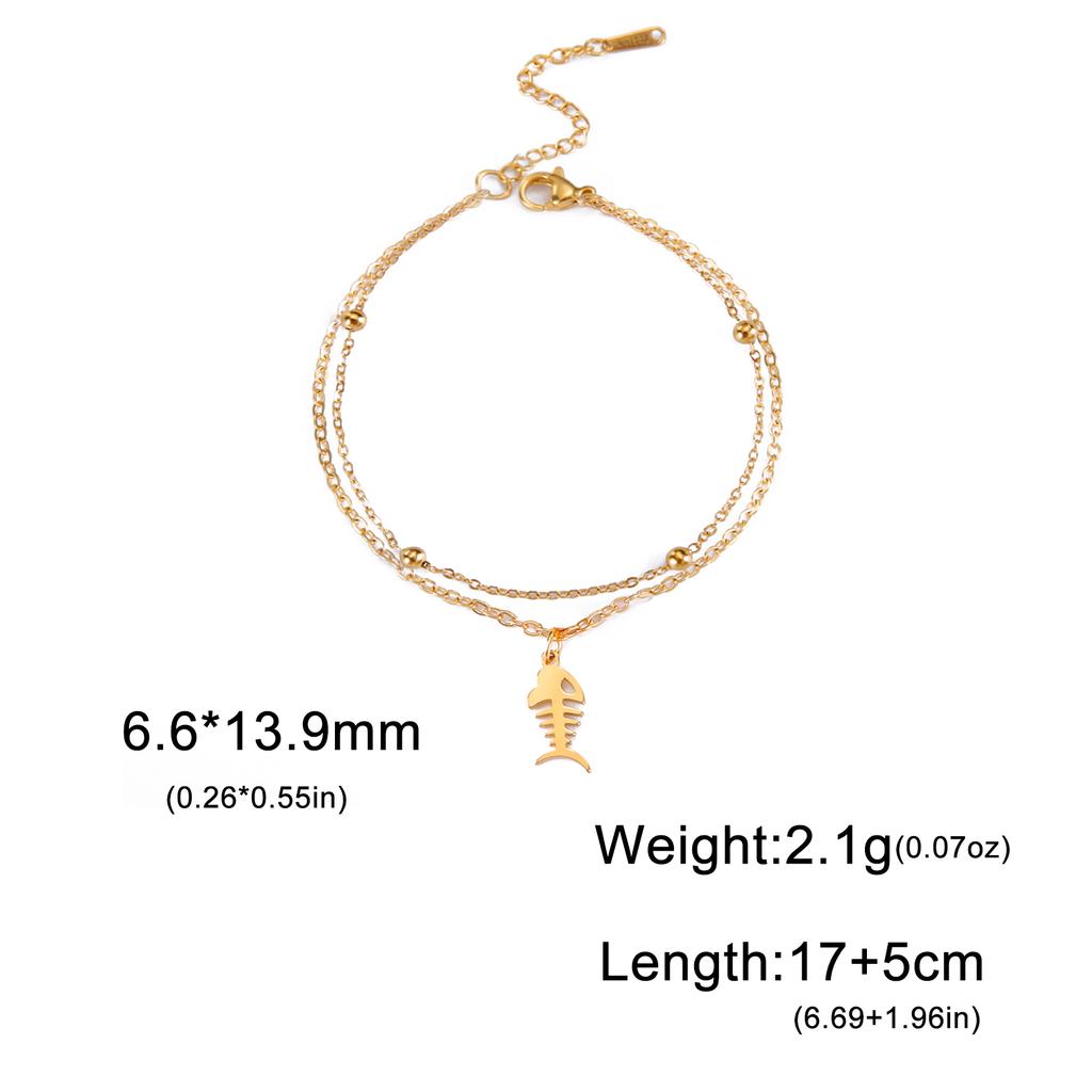 Charm Animal Dragonfly Pendant Double Layer Bracelet for Woman Wedding Stainless Steel Bracelets Engagement Fashion Jewelry