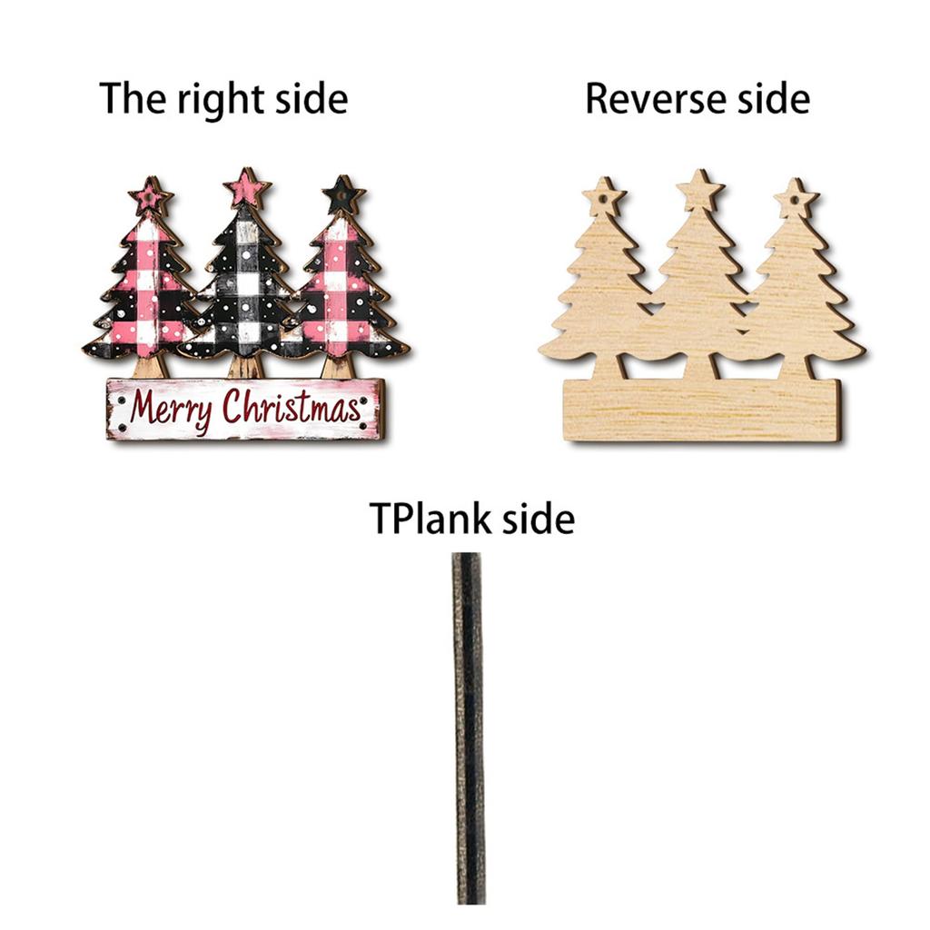 2D Christmas Three Trees Wooden Christmas Decoration Festival Atmosphere Decoration Hanging Pendant Holiday Gifts