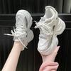 Модная женская обувь 9 см Новые женские вулканизированные туфли на шнуровке спереди Модные туфли на платформе с круглым носком Бестселлер Уличная повседневная обувь Zapatos