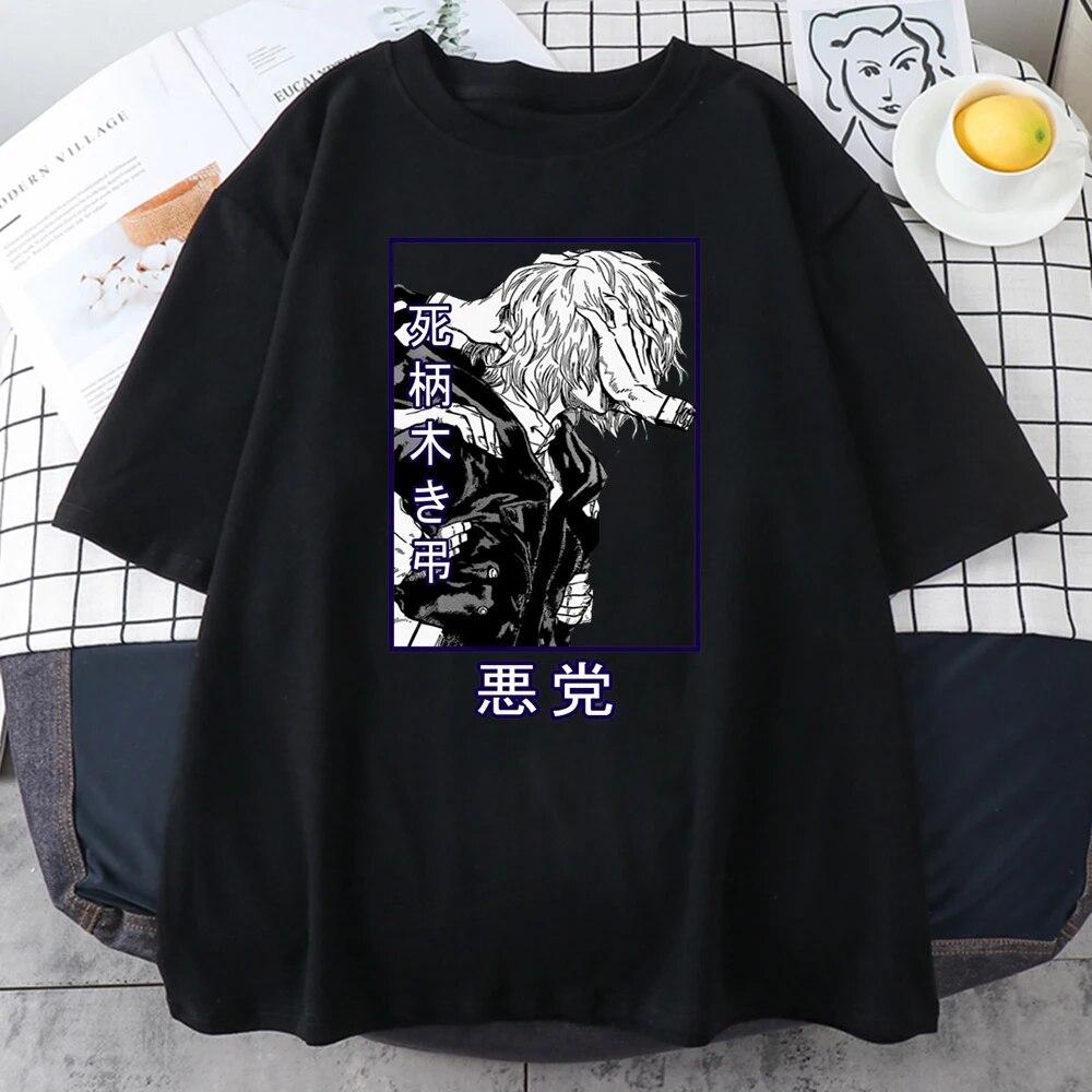 Футболка с принтом My Hero Academy Shigaraki Tomura, модные футболки унисекс с круглым вырезом, летние хлопковые топы, уличные хлопковые свободные футболки