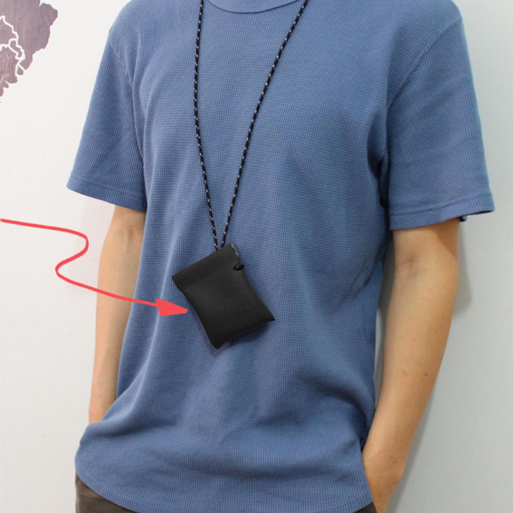 Унисекс Мини-кошелек на шею из ПУ кожи для ключей и монет, ожерелье, органайзер для наушников, уличный, для велоспорта, удобная сумка-хобо на шею для хранения