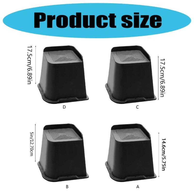 4/6Pcs Heavy Furniture Foot NonSlip Bed Risers Heightening Feet Heavy Duty Bed Lifts Risers Furniture Accessories