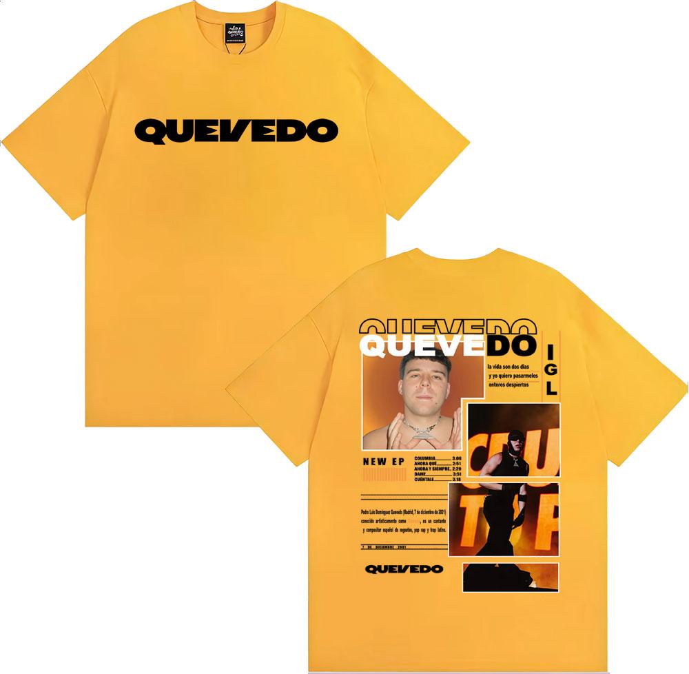 Rapper Quevedo Buenas Noches IGL 2026 Tour T-shirts Men Women Fashion Hip Hop Punk T-shirt O-Neck 100% Cotton Oversized T Shirts