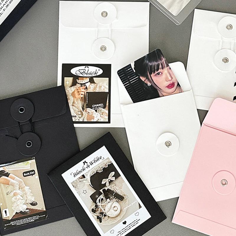 Простота Черно-белый конверт Обложка Держатель для карточек Крафт-бумага Конверт Сумка Карточка Письмо Бумага Почтовые открытки Декоративные