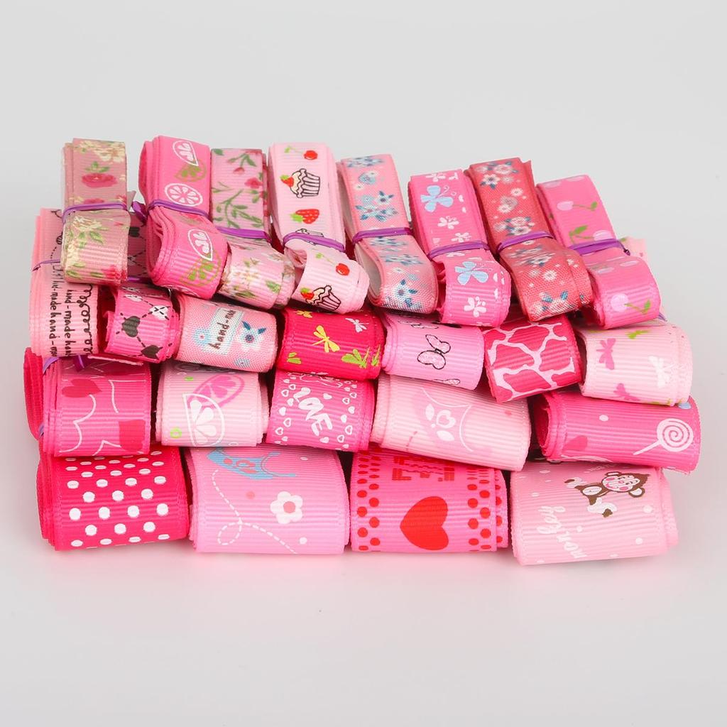 Репсовая лента с принтом в горошек, бантик для волос, вечерние рождественские свадебные украшения, ткань для шитья своими руками