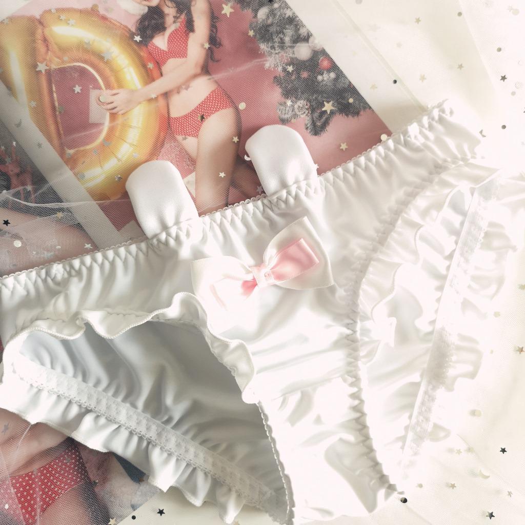 Women's Cute Anime Bunny Ears Ice Silk Panties - Comfortable & Breathable Japanese Style Underwear