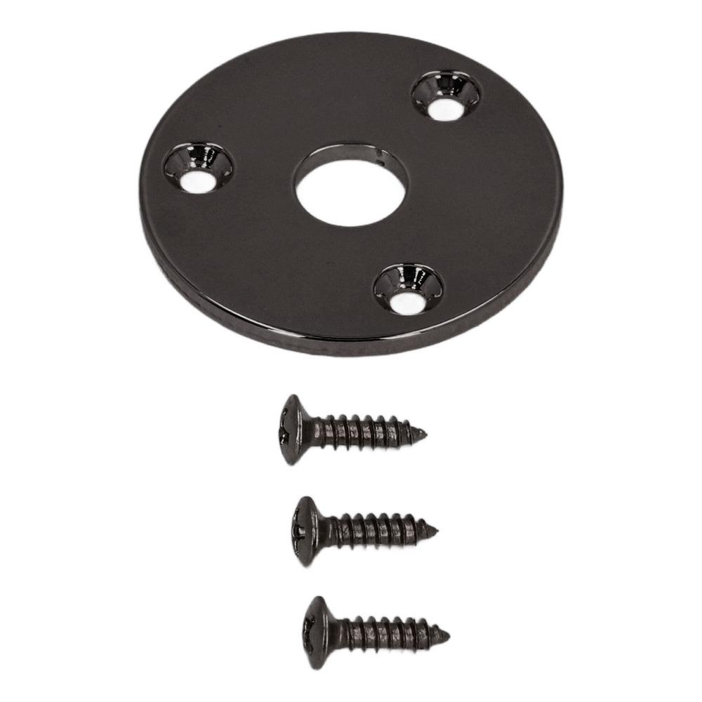 2PCS Metal Output Jack Cover Round Chrome Metal Curved Bottom Jack Plate For Guitar Bass