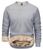 TACVASEN Stretchy Crew Pile Light XL Men's Sweatshirt, Thick, Neck, Lining, Comfortable, Winter, Sportswear, Gray,