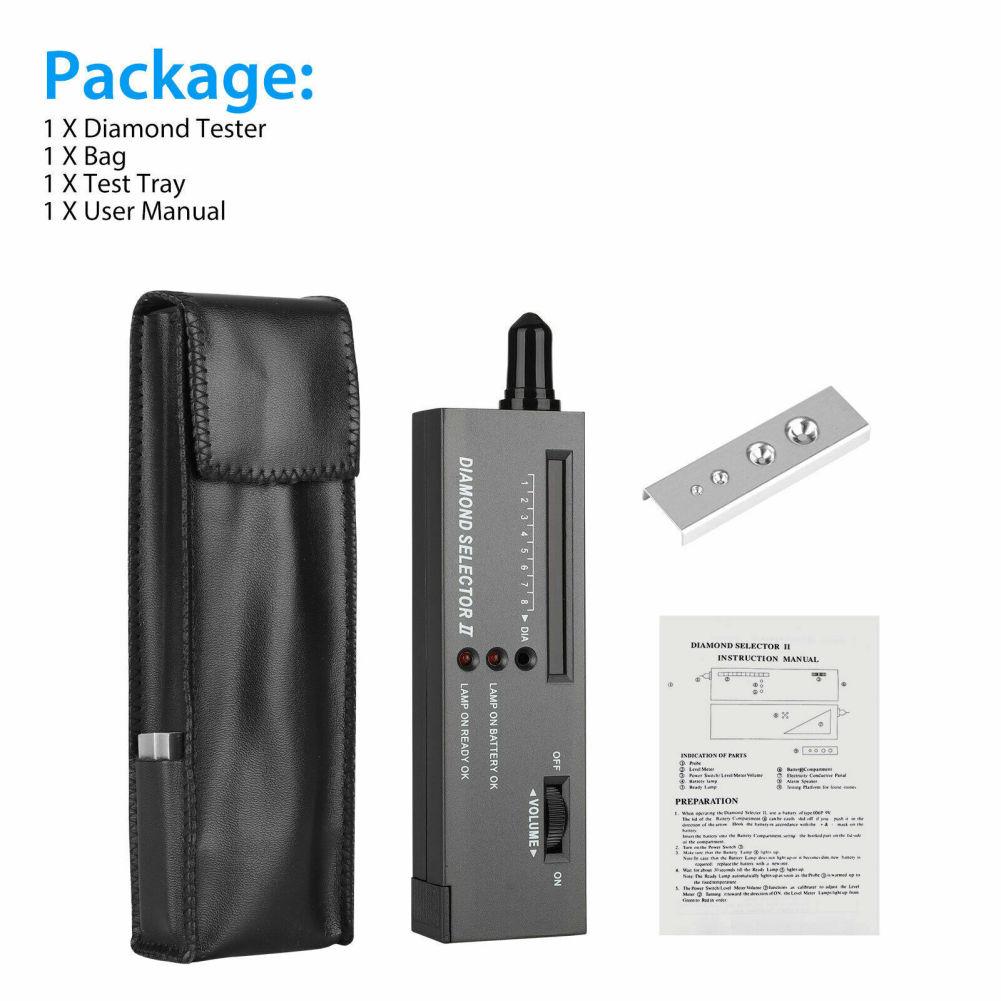 Тестер алмазов со светодиодными индикаторами и звуковыми индикаторами. Работающий от батареек инструмент для проверки драгоценных камней. Точный электронный прибор.
