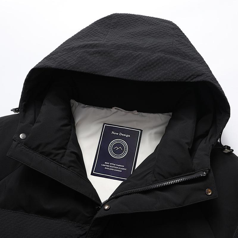 Пуховик мужской зимний 90-й пух, белый утиный пух, мужская повседневная теплая куртка-хлеб, антихолодная модная короткая куртка с капюшоном