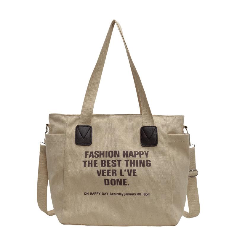 Новая модная большая вместительная холщовая сумка для женщин, новая сумка для отдыха в стиле колледжа, универсальная студенческая сумка-тоут