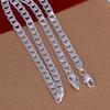 Fine 6MM Men Solid Silver Color Necklace Exquisite Noble Luxury Gorgeous Charm Fashion Wedding Chain Women Jewelry