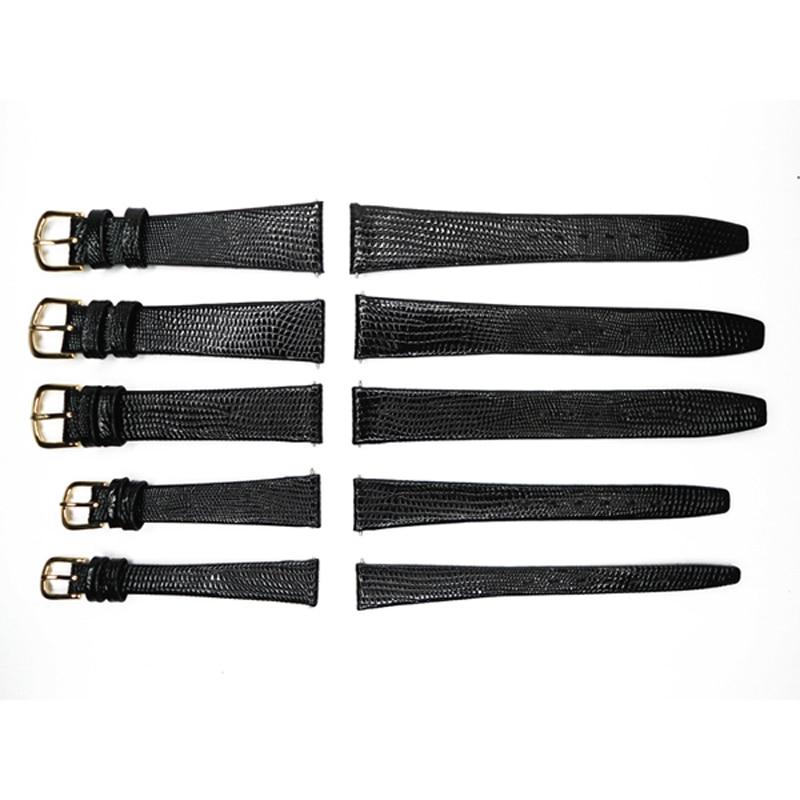 12mm 14mm 16mm 18mm 20mm Watch Strap Lizard Calf Genuine Leather Watchband Thin Soft Black Watch Band for Woman Man Watches
