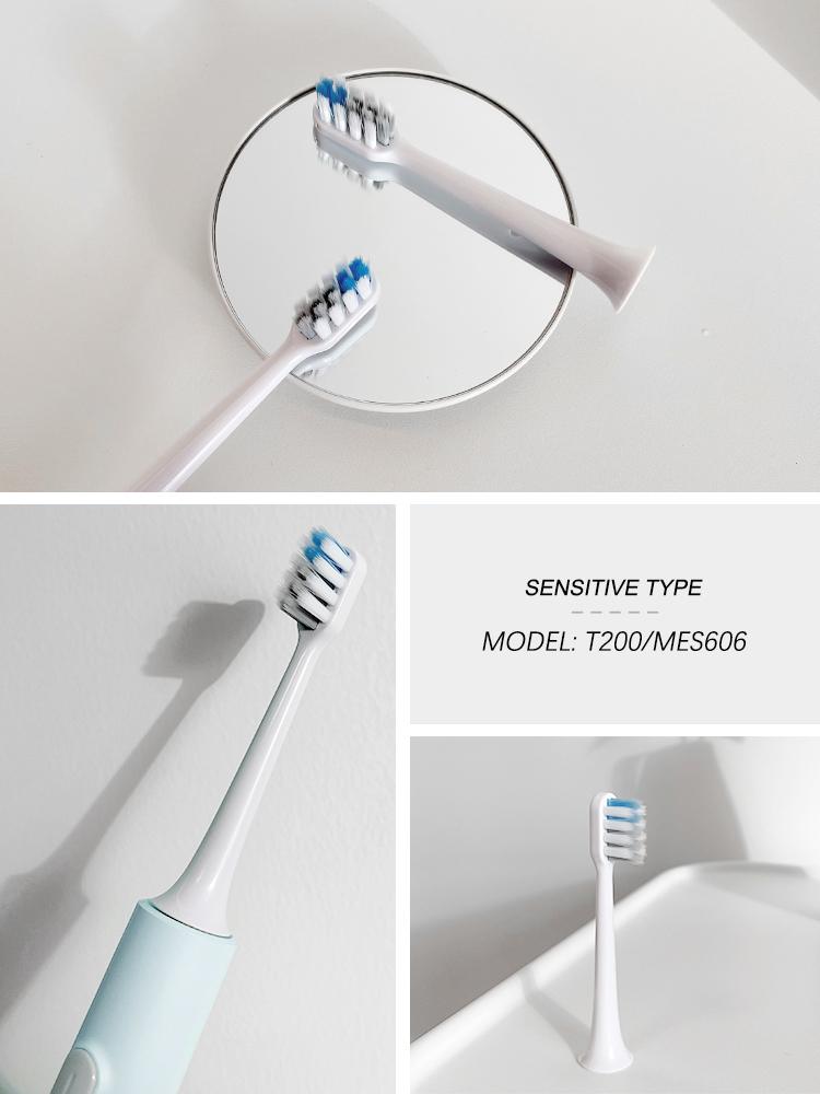 Сменные насадки для щеток для XIAOMI T200, 10 шт., белые/синие, глубокие, мягкие, насадки DuPont для чистки щетины, электрические зубные щетки