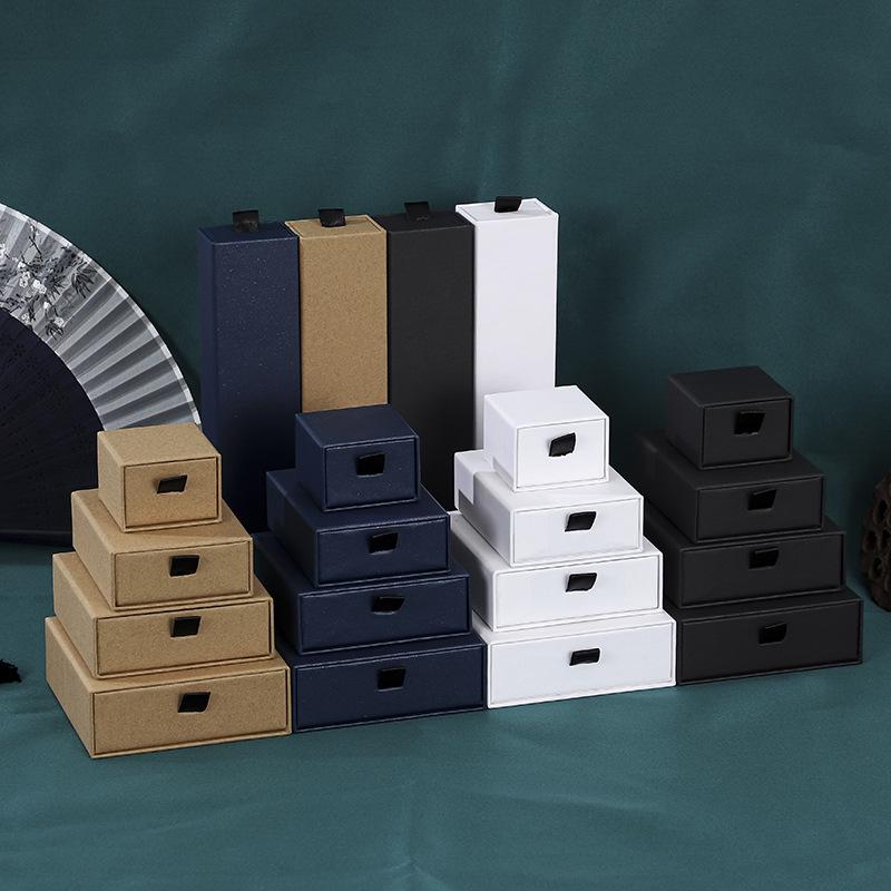 Черная шкатулка для украшений для колец, ожерелий, серег, кулонов и браслетов - Элегантная подарочная упаковка