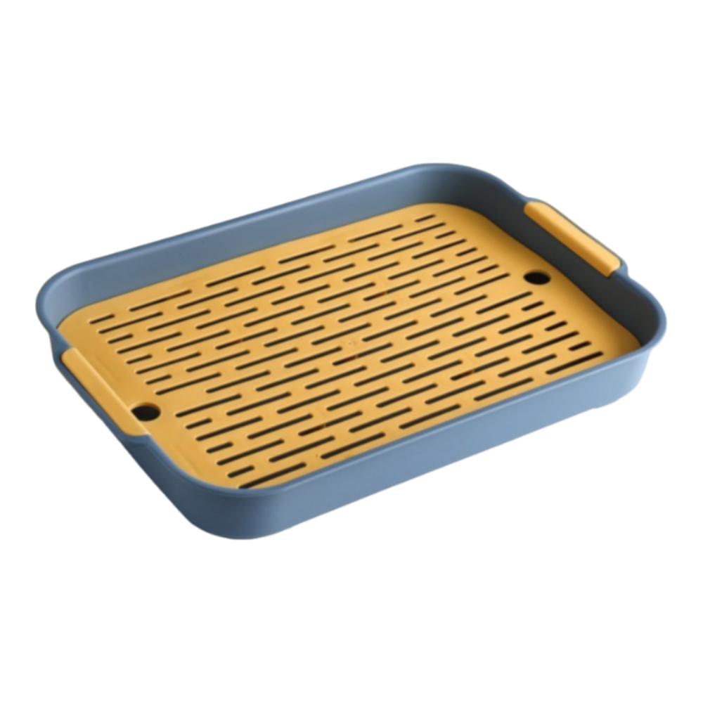Plastic Tea Tray Plate Rectangle Small Pet Toilet Tray Simple Drain Tray Food Dishs