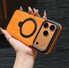 Кожаный флип-кейс для iPhone 17 Pro Max с карманом для карт, магнитной подставкой и защитным экраном