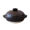 Saji Pottery Banko Ware Healthy Earthen Pot Inner Lid and Sajicha Jugusa Made In Japan Brown 2000ml Three-in-One (With Drainboard) 32-255