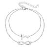 Letter Double Foot Chain Infinite Love Chain Women's Foot Chain Summer Gift Beach Gift For Mother