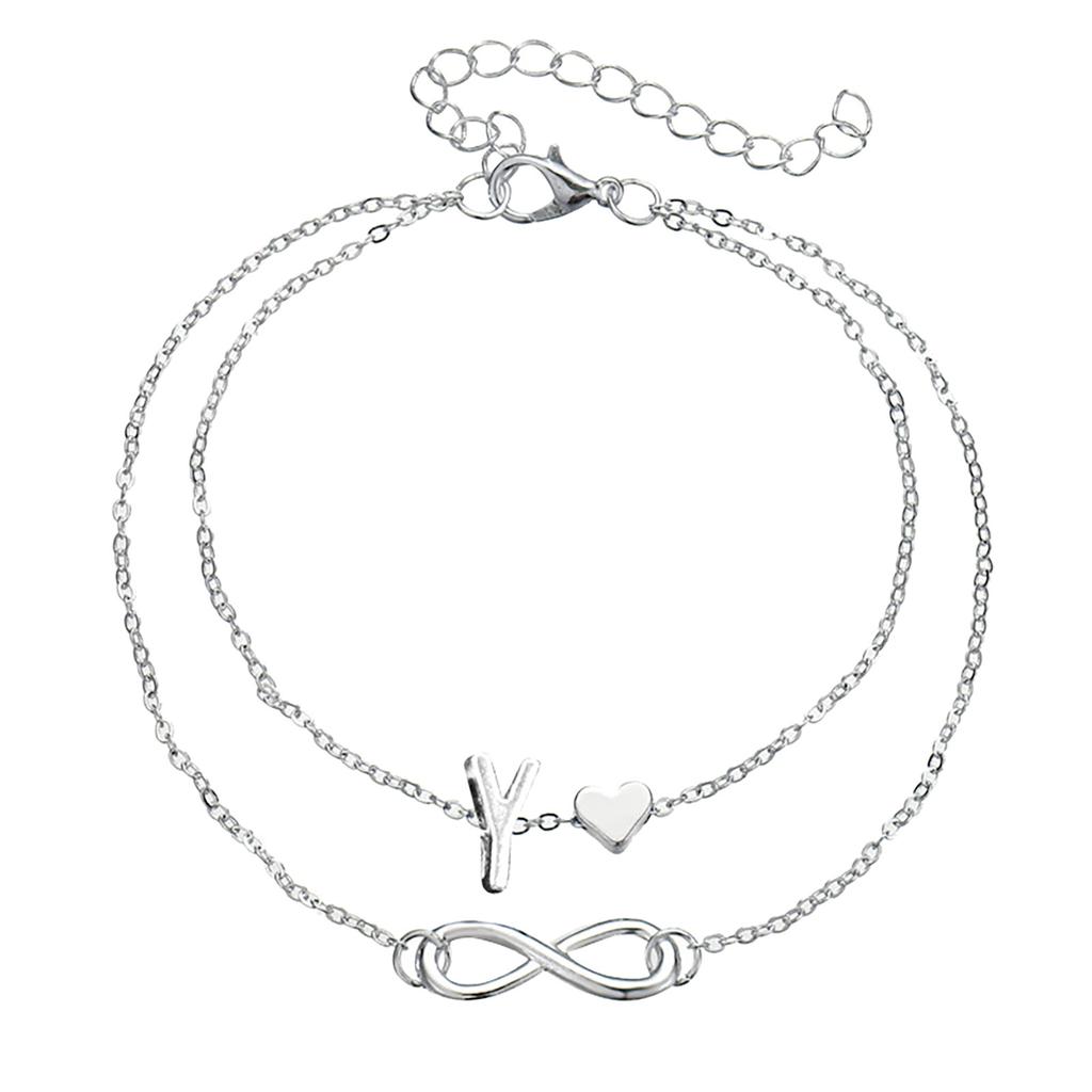 Letter Double Foot Chain Infinite Love Chain Women's Foot Chain Summer Gift Beach Gift For Mother