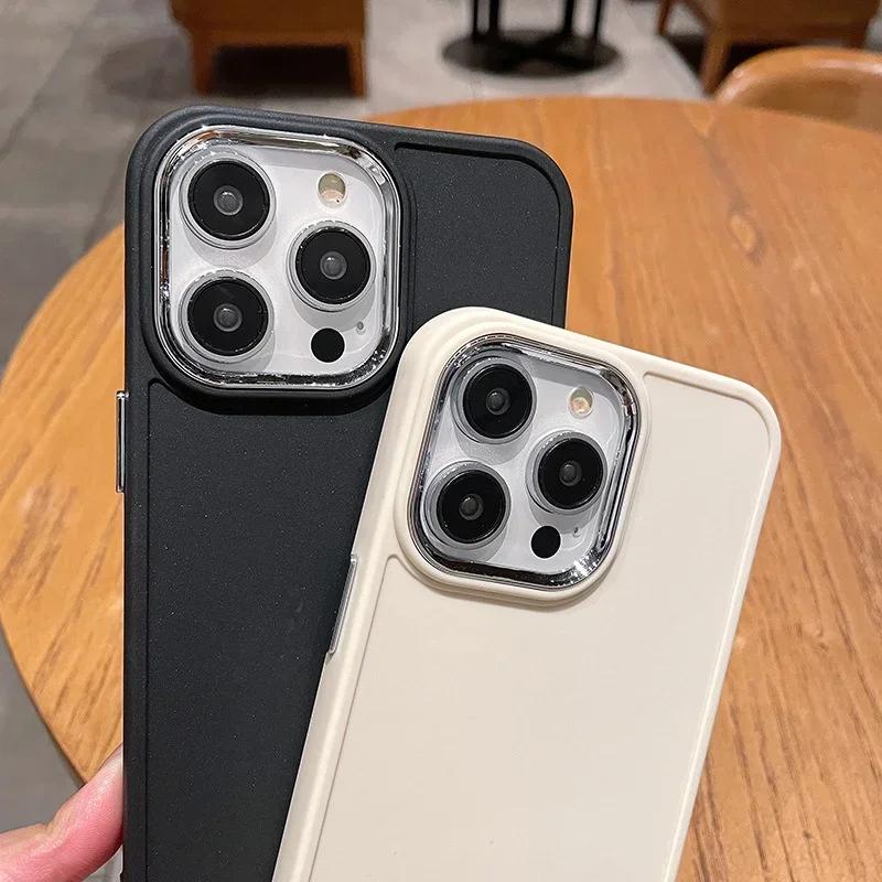 Роскошный однотонный чехол для телефона iPhone 16 15 Pro Max 14 13 12 11 Pro X XS XR 7 8 Plus SE 2, противоударный силиконовый чехол