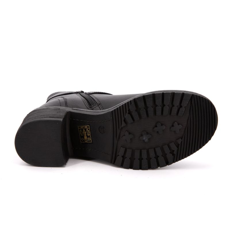 Women's Mell Leather Biker Ankle Boots with Black Buckles LES TROPEZIENNES PAR M.BELARBI