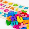 Alphabet Puzzle Wooden Puzzles for Toddlers 1 2 3 4 5 Year Old, ABC Puzzle Shape Alphabet Learning Puzzles Toys with Puzzle Board & Letter Blocks, Pre