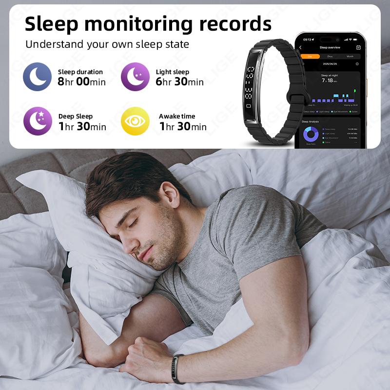 Call Reminder Smart Bracelet Fitness Sleep Tracker Heart Rate Stress HRV Health Monitor Step Counting Sport Smartwatch Band