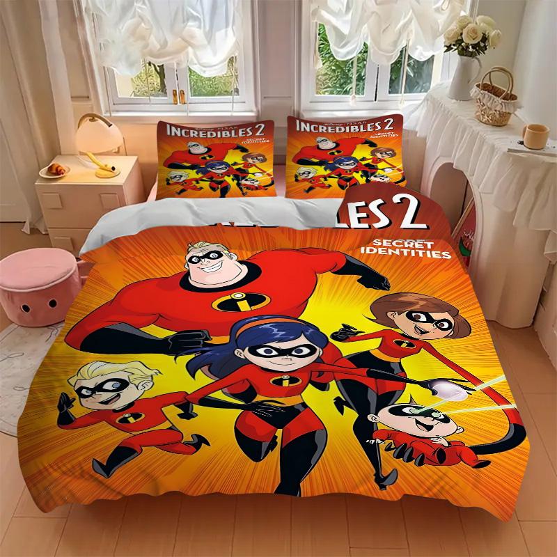 Incredibles Secret Identities Print 3Pcs Bedding Setduvet Cover With 2 Bedropillowcase Home Birthday Gift