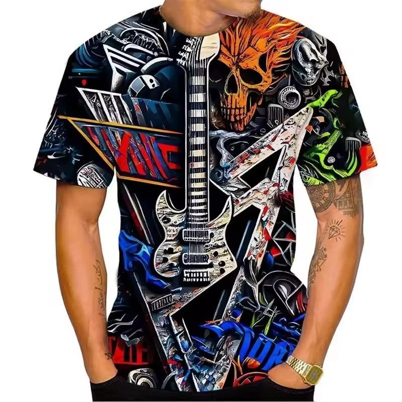 Fun Graffiti Street T-shirt 3D Printed Men's Hip Hop Summer Cool Tee Shirt Casual Youth Popular Personality Short Sleeve Top