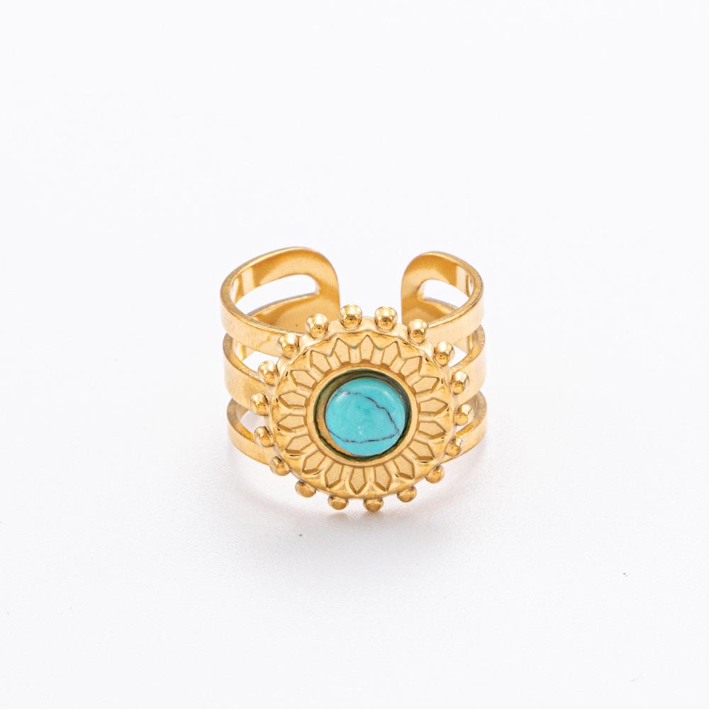 Ювелирные изделия из нержавеющей стали Павлин Зеленый титановая сталь с нефритовым кольцом из нержавеющей стали для пожилых людей, чувство роскоши, легкая потеря цвета, летняя женская