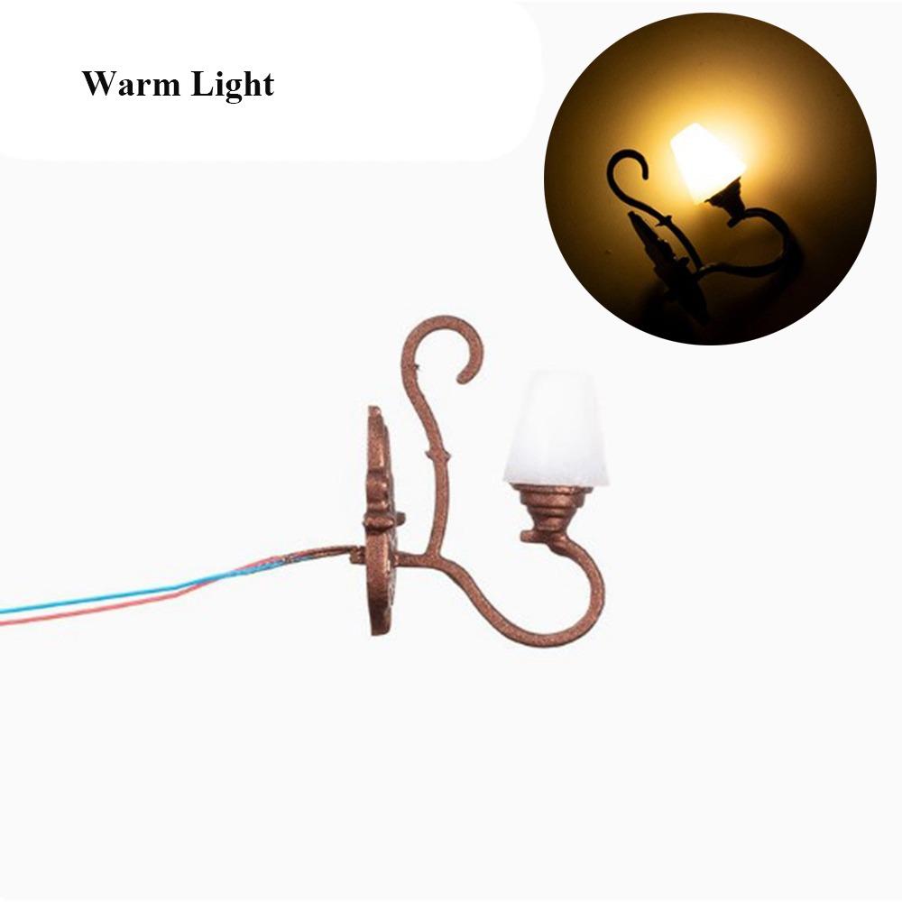 1.5*2.3cm White/Warm Light Model 3V Sand Table Chandelier New Dollhouse Wall Lamp