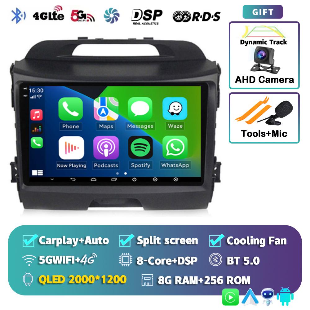 Беспроводной CarPlay Автомагнитола Android 14 Для KIA Sportage 3 2010-2015 2016 4G+WIFI Мультимедийный Видеоплеер GPS 2din Автомагнитола