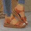 Fashion Women's Thick Bottom Wedge Sandals 2025 Summer Ankle Buckle Platform Sandals Woman Plus Size 43 Lightweight Non Slip Beach Shoes