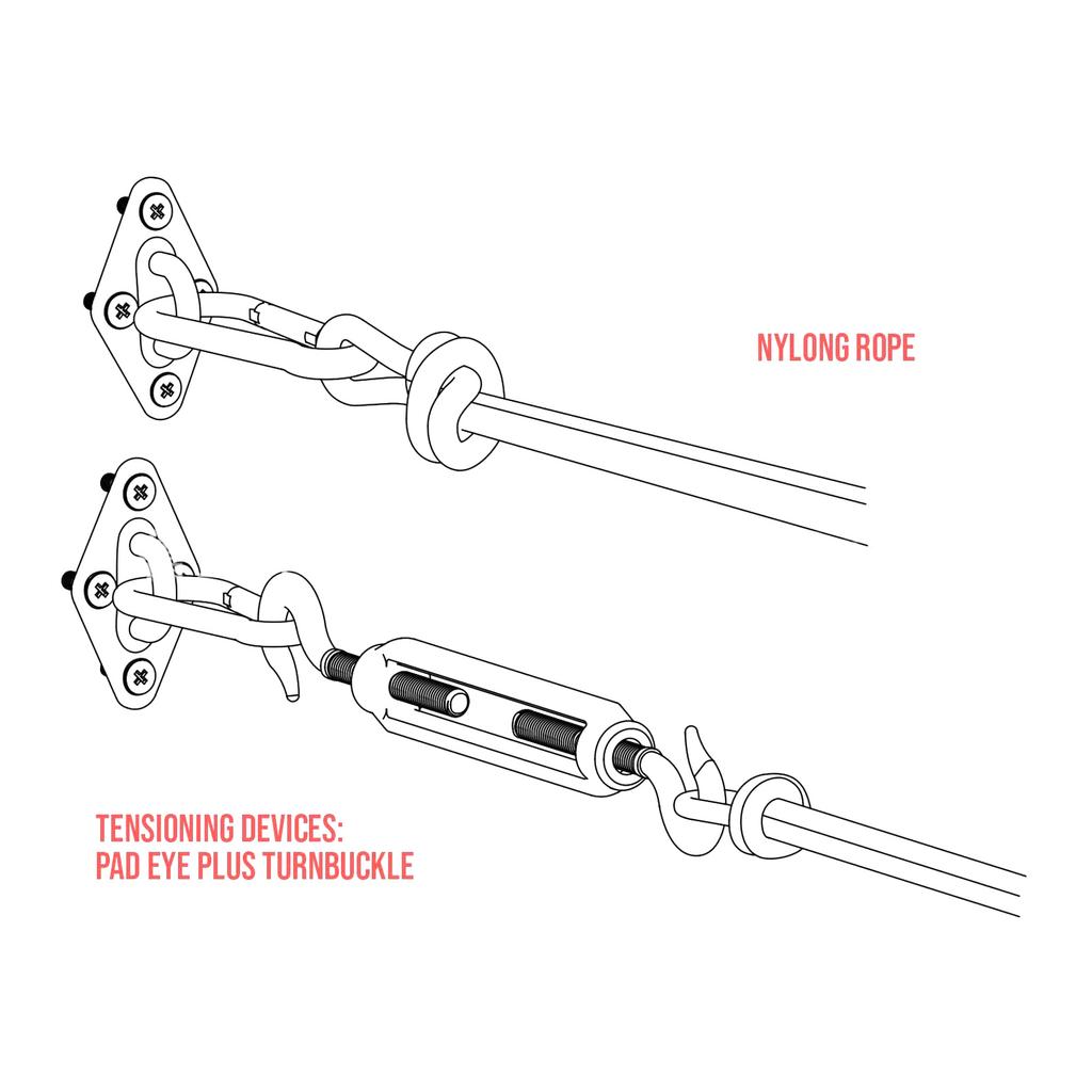 Shade Sail Hardware Kit 304 Stainless Steel S Hook M6 Fastener Set for Awning Sunshade