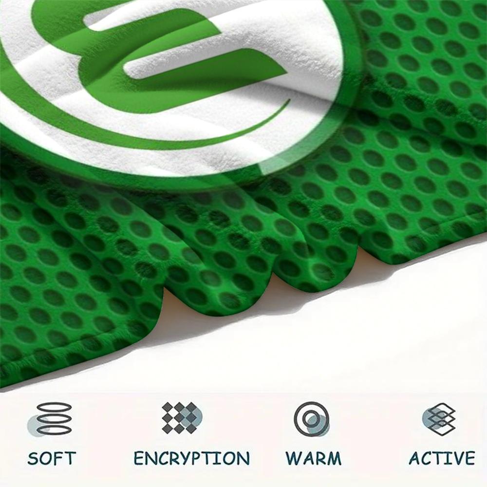 1pc VfL Wolfsburg Print Flannel Blanket, High quality Comfortable for All Seasons, Home Decor, Warmth and Comfort, Perfect for Christmas Gifts101