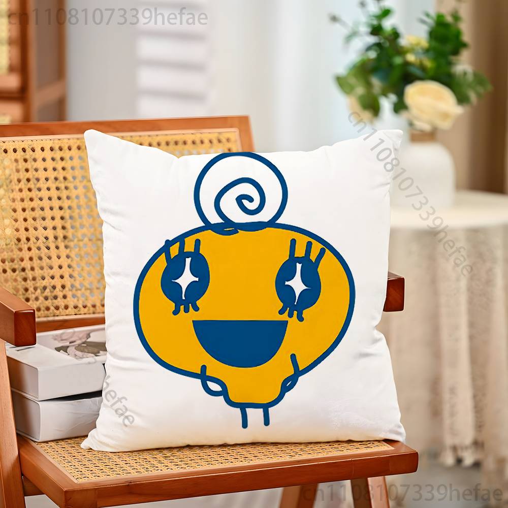 TTamagotchi MMametchi Funny Pillow Case Antidustmite Pillowcase Invisible Zipper Silky Short Plush Sofa Cushion Cover