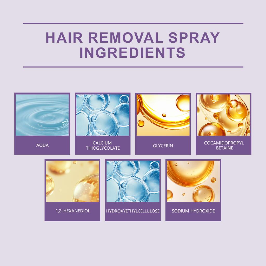 Gentle Body Hair Removal Kit with Hair Removal Spray Hair Removal Cream and Scraper for Smooth Skin Suitable for Various Body Areas
