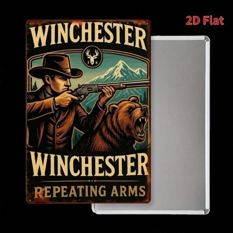 Металлический Плакат Winchester Настенное Искусство Винтажная Жестяная Вывеска 8x12 Дюймов для Бара Домашнего Декора
