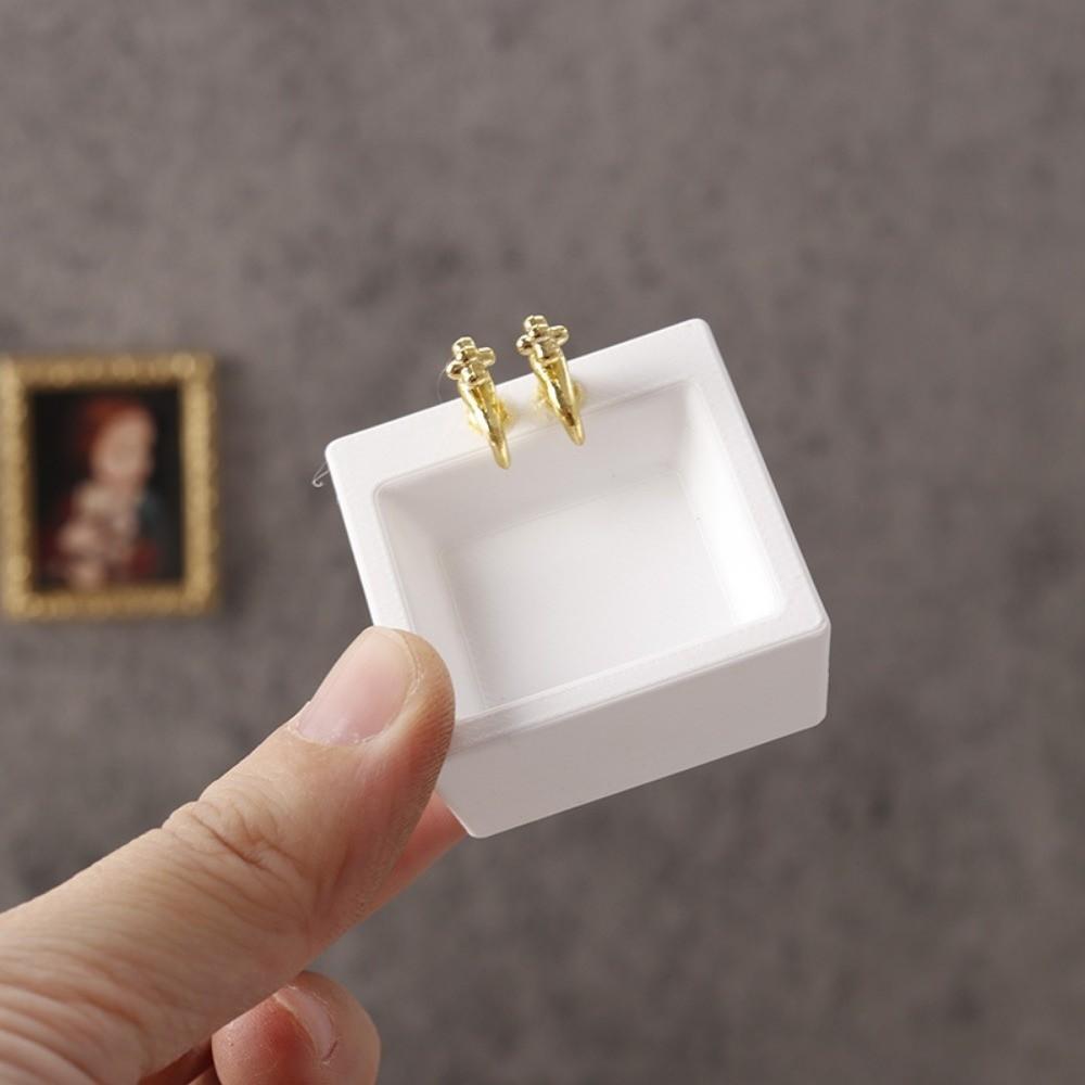 White Dollhouse Bathroom Sinks Golden Tap Miniature Dollhouse Sink  Dollhouse Accessories