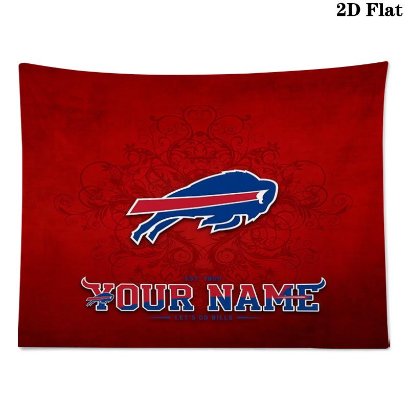 Custom Name Buffalo Bills Printed Tapestry – Wall Hanging for Bedrooms, Dorms, and Home Decor