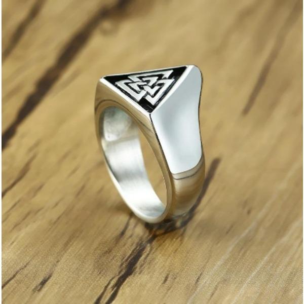 Треугольное кольцо с печаткой викингов для мужчин, кольца Valknut Viking, скандинавские украшения Wikinger, норвежские украшения