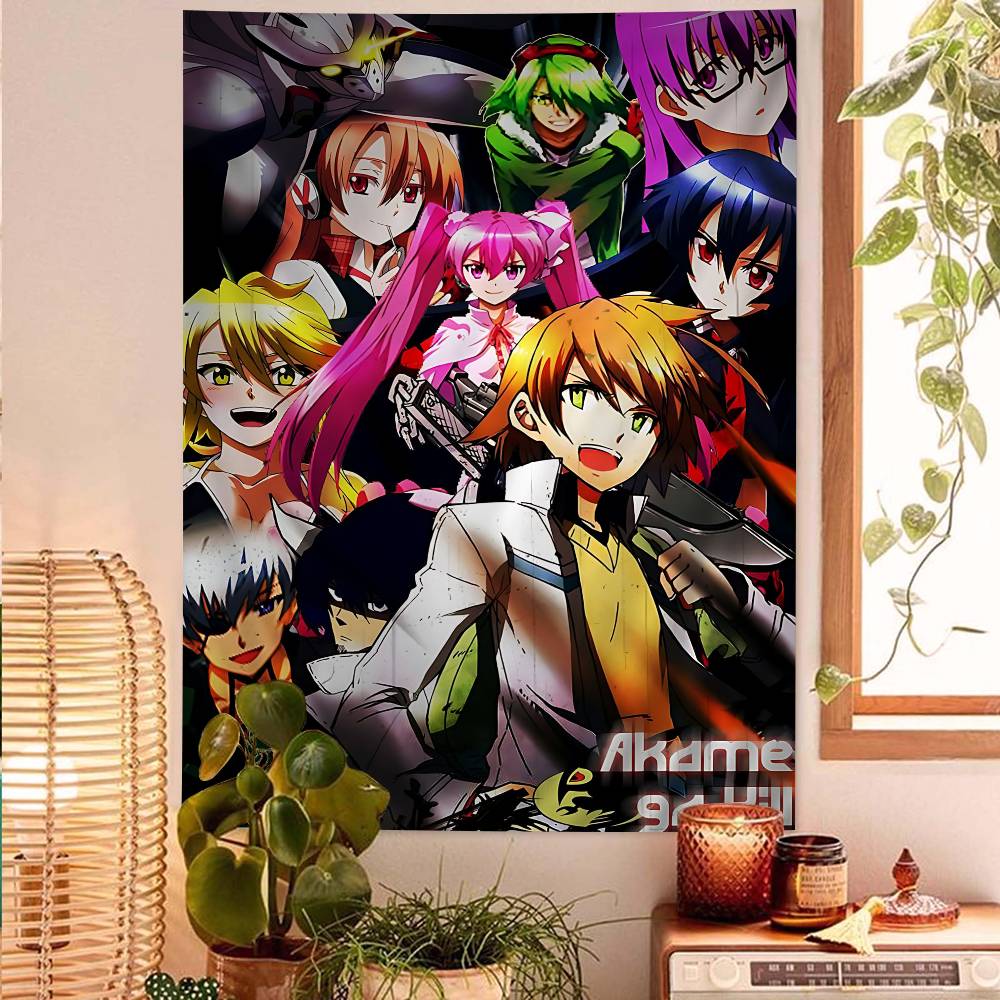 Японское Аниме Akame Ga KILL Аниме Гобелен Хиппи Цветочные Настенные Ковры Декор Комнаты в Общежитии Дешевый Хиппи Настенный Подвес