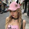 European and American trendy hats Women's street hip-hop horns Baseball caps Outdoor personalized sunshade sun protection peaked caps