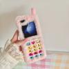KJS-004 For Samsung Galaxy Z Flip6 5G Case Retro Phone Style Embroidered Dial Keys Hard PC Warm Plush Phone Cover