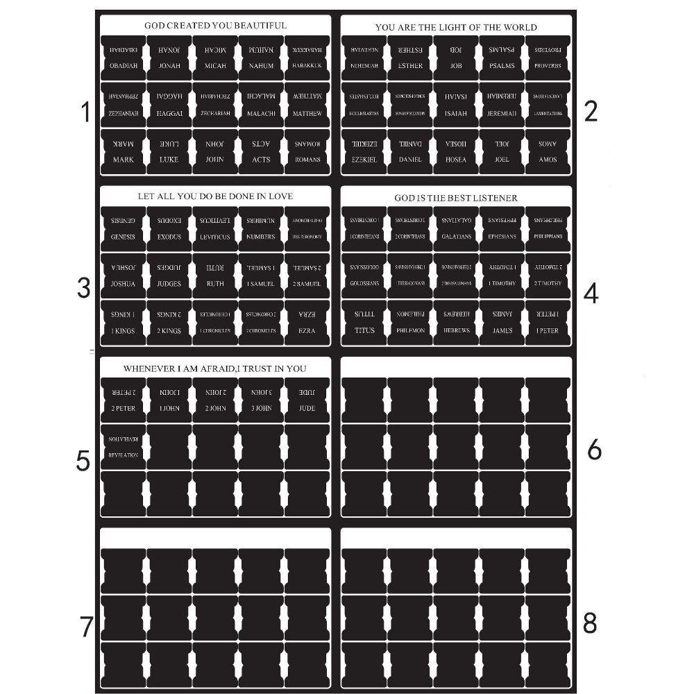 120PCS Laminated Laminated Bible Tabs Colorful Scripture Organization Tabs Book Index