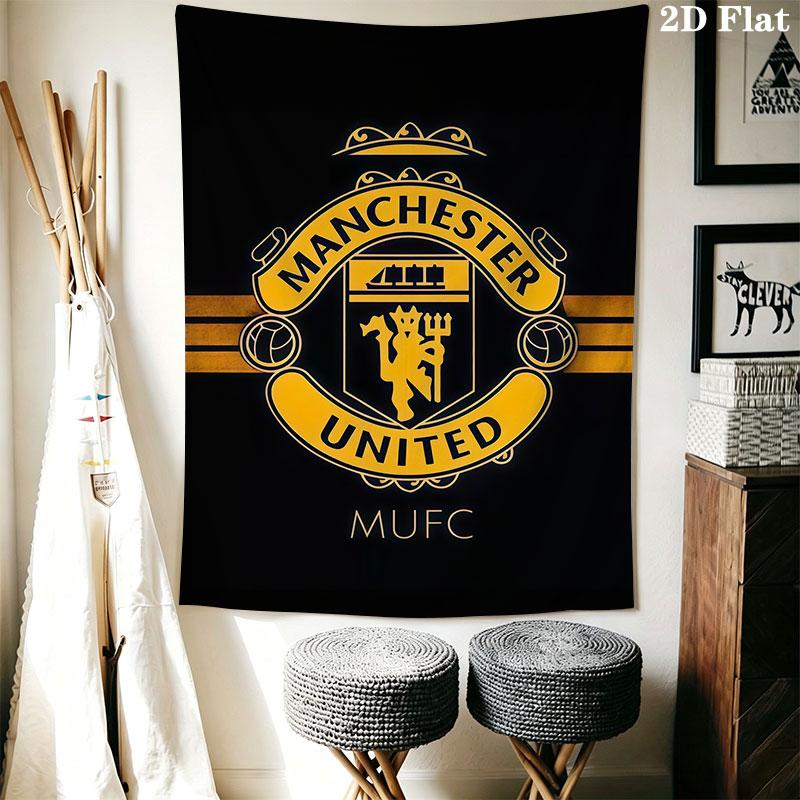 Man Utd E Wall Hanging Printed Fabric Blanket Decorative Tapestries for Bedroom Living Room Home Decor